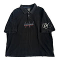 “second life” black american flag polo