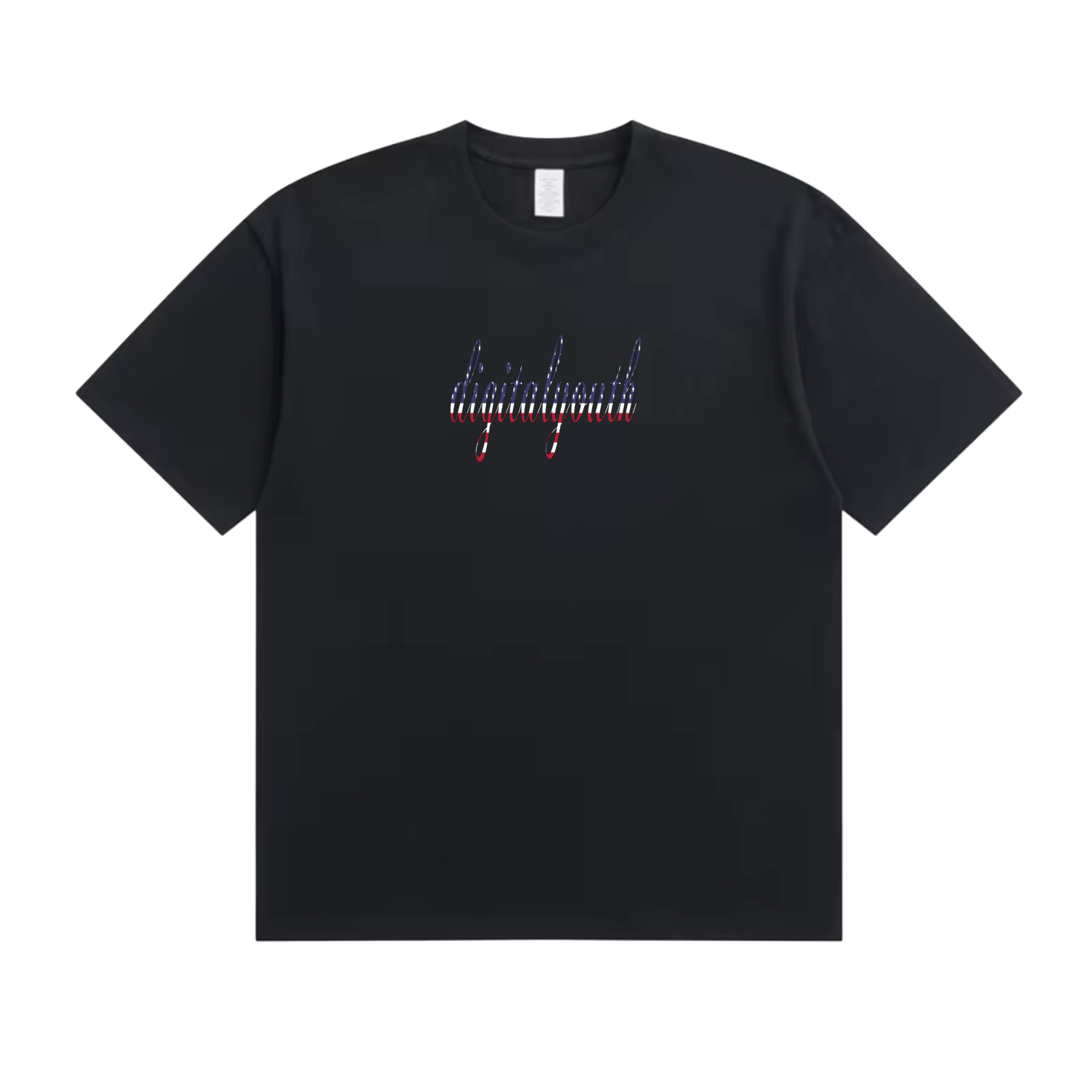 american flag logo t-shirt.